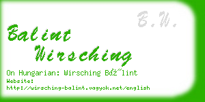 balint wirsching business card